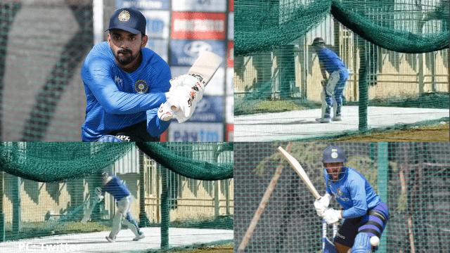 criccrank (12) Here Rahul and Mayank Agarwal are doing net practice, while Dhoni's net practice video went viral