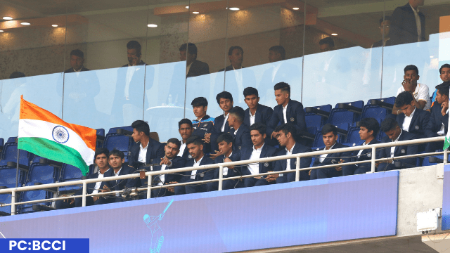 criccrank (30) U19 World Cup champion Indian team supported Indian team in INDvsWI match, won crores of hearts