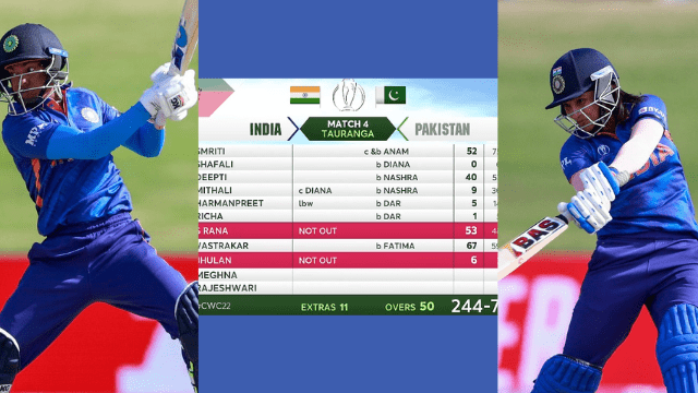 criccrank (93) IND vs PAK: Smriti-Pooja-Rana's performance, target of 245 runs for Pakistan to win, see scorecard