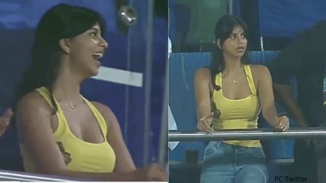 criccrank - 2022-04-01T224402.053 Shahrukh's daughter Suhana, Ananya reached in a very bold style to support KKR, the video went viral