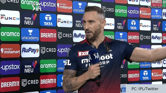 criccrank - 2022-04-10T065826.940 MI vs RCB: After the win, Faf du Plessis said about this player,