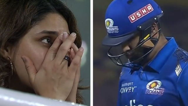 criccrank - 2022-04-30T230113.499 Video: Rohit got out for 2 runs on his birthday, wife Ritika got emotional, tears spilled from eyes