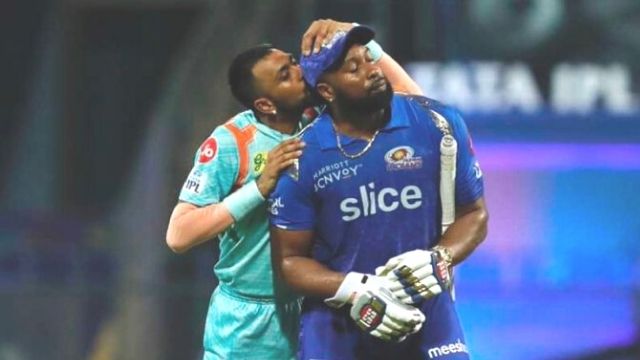 criccrank (25) IPL 2022: Krunal pays off Pollard, leaves KISS after getting out, video goes viral