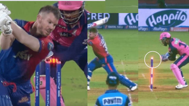 Untitled design - 2022-05-12T083240.811 Warner was not out even after the ball hit the wicket, luck was kind to the
