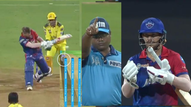 criccrank - 2022-05-10T135912.294 Warner, who was a victim of a tough decision, stared at the umpire after being dismissed, the umpire could not see him