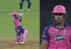 वीडियो : पराग ने दिखाया अपना ” तेवर ” नॉर्खिया की सनसनाती 143Kph की रफ़्तार की गेंद पर लगाया राकेट “छक्का” Parag showed his "Tevar" to Norkhia's sensational 143Kph speed ball with rocket "Six"