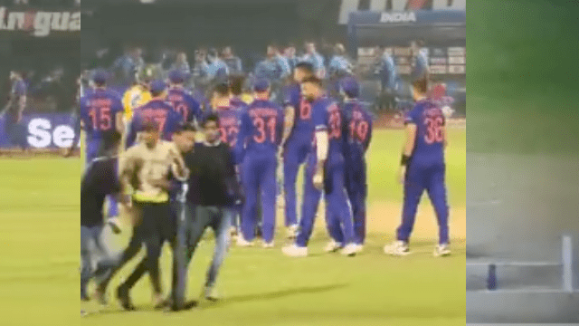 Video: Sirfire fan caught Rishabh's feet, then felt pulled, Pant survived narrowly, incident happened after victory
