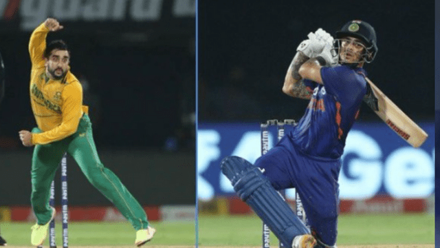 Ishan Kishan hits 4,6 in the over of Tabrez Shashmi and thanks to Shamshi lost his cool