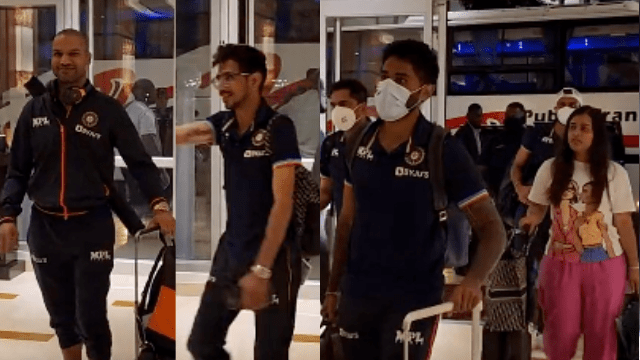 criccrank - 2022-07-20T132540.015 Video: Team India reached West Indies for a grand welcome, Chahal with Dhawan, Samson, Suryakumar and his wife made headlines