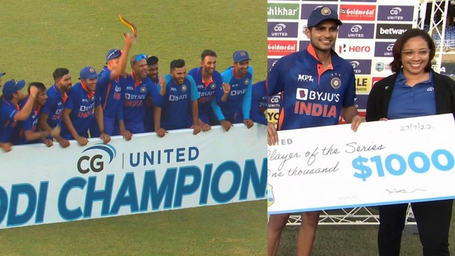 www.criccrank.com (38) INDvsWI: India beat WI by 119 runs, this record broken after 39 years, 3-0 champion, Shubman Gill got these 2 awards