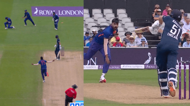 www.criccrank.com (97) Mohd. Siraj swings Jonny Bairstow and Root out for 0, blown his senses on the wavy ball