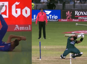 Rizwan went to take 360' shot, Avesh Khan took a dive and caught the amazing catch.