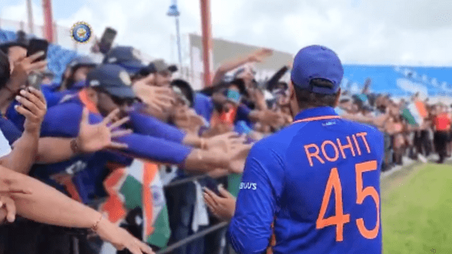 Video: Rohit Sharma won the hearts of the audience who came on the Florida ground, expressed happiness in such a way