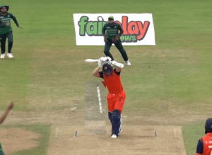 Harish Rauf's brilliant inswing made this Netherlands batsman clean bold