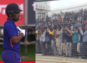 Along with this, the public became crazy, Sanju's name echoed all over the ground, ended the match with a six.
