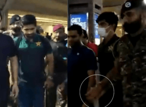 Video: After the defeat in the final, Babar Azam-Naseem Shah took the security of the army, Naseem was seen holding the army's hand