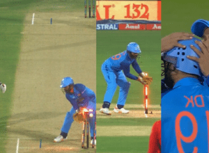Maxwell RUN OUT with Akshar's rocket throw, bails on Karthik, Rohit kisses Karthik