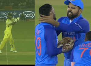 Rohit Sharma asks Karthik "Tune catch liya hai na" with DRS, caught Karthik's face after Maxwell's OUT