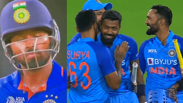 D0907CED-4593-4C39-BFA4-5541553E3CAA 4 runs were needed in the last 2 balls, Hardik said this to Karthik in gestures, finished the match with fours