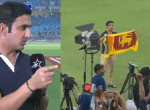 Video: After PAK's defeat, Gautam Gambhir waving the Sri Lankan flag and sprinkled chilli on Pakistan's wounds