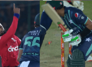 Babar Azam dodge sitting on Rashid's googly, got bowled, Pakistan lost by 6 wickets