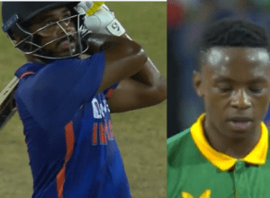 Sanju Samson smashes 95m six on rabada over 