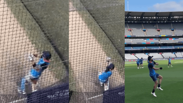1060B3D4-F4F6-45B6-8E0E-3C93AD76F535 Video: Virat Kohli created panic in the net session before the match with Pakistan, practiced tremendous catching with hook, pull shot
