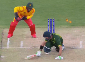 Chakbwa reminded Dhoni. In 09 seconds, Masood was stumped, at the speed of a cheetah