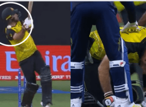 lahiru hits bouncer to maxwell