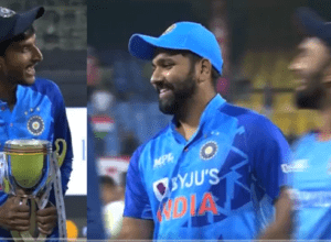 Video: Rohit Sharma reminds Dhoni's tradition, Shahbaz Ahmed won the trophy by giving him the trophy, Pant again appeared in the corner