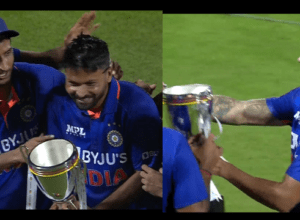Video: Shikhar Dhawan played Dhoni's tradition, won hearts by giving champion cup to Mukesh Kumar, Gabbar style went viral