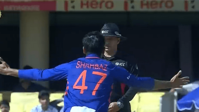 Dhawan got Shahbaz a wicket with DRS, apparently broken, Irfan's record, became the 41st Muslim player