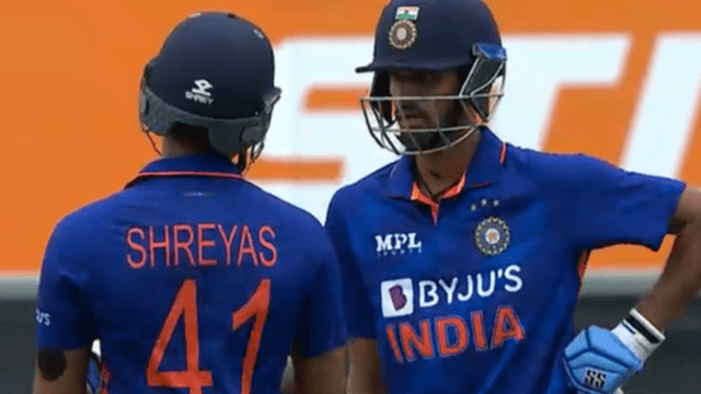 Pant narrowly escaped from Shreyas's rocket speed fours, Milne hit two consecutive fours in two overs.