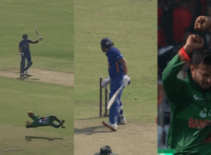 Shakib uprooted Rohit-Virat's wicket in 1 over, Liton Das's catch became "Catch of the Match"