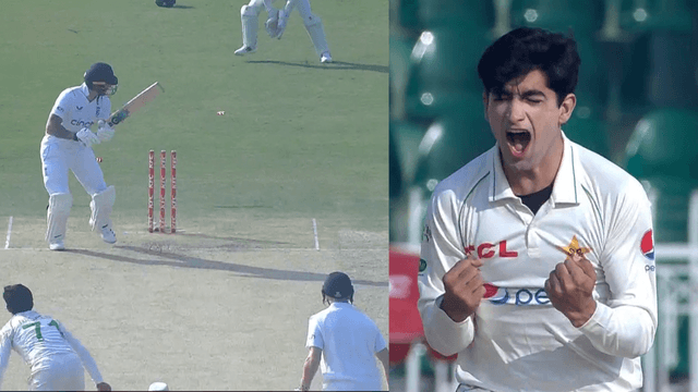 84A26259-61FA-404B-AA02-1F3810E26E59 Ben Stokes bowled on Naseem Shah's rocket speed ball, the bails fell 6 meters away, blew his senses, Stokes hit 41 runs off 18 balls