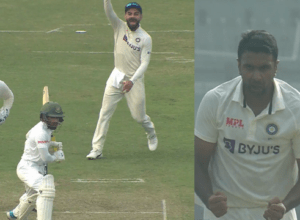 "Mominul Haq" was helpless on Ashwin's carrom ball, mistake in leaving the ball, missed century