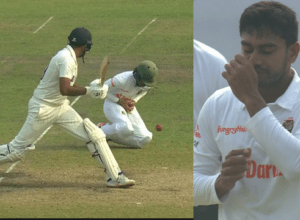 Ashwin rides a lot on the horse of luck! Mominul dropped the catch for 1 run, this was the turning point of the match