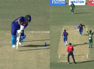 Mustafizur put Ishaan on the score of 199 with a rocket speed "YORKER", Ishaan created history by narrowly escaping