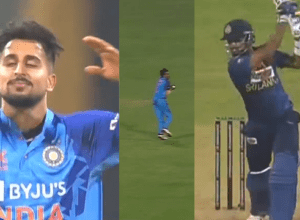 Shanaka kneels on Umran Malik's 155 km rocket speed ball, helpless OUT