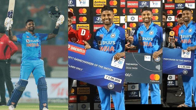 CRICCRANK - 2023-01-07T233301.350 Suryakumar's stormy 112 runs broke 7 big records, got these 3 awards together, became rich, Rajkot echoed with 9 sixes