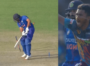 Rohit Sharma's stumps were uprooted on Madhushanka's inswinger, he broke 3 records by playing an innings of 83 runs.