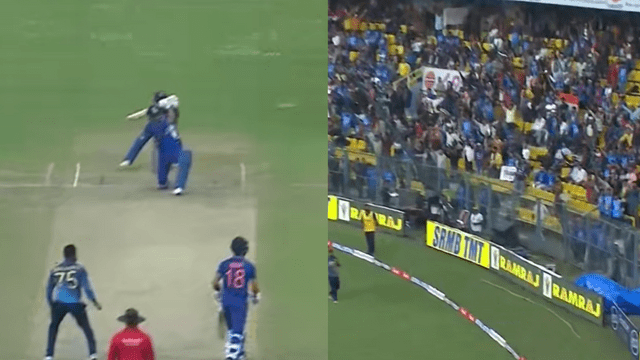 CRICCRANK - 2023-01-10T210026.192 Sitting on his knees, Lokesh Rahul hit a stormy six, the ball flew off with the bat, Hasranga was surprised