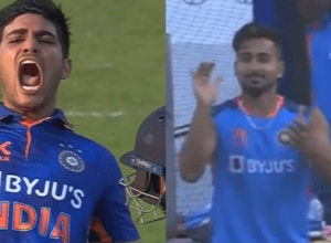 On the other side, Shubman Gill hit a double century and on the other side, Umran Malik started dancing in happiness, won his heart.