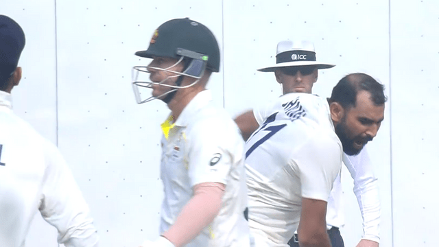 Warner caught out on Mohammed Shami's rocket speed ball