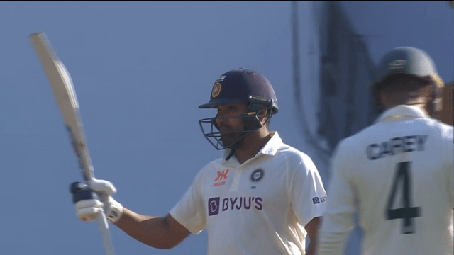 Rohit Sharma hit a massive six off Nathan Lyon, narrowly saved the cameraman, scored 56 runs
