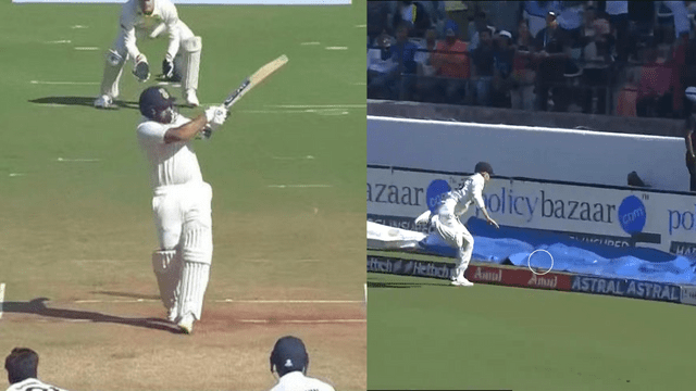 CRICCRANK - 2023-02-10T120034.134 Rohit Sharma hit Cummins for a stormy slap six, Cummins was blown away, could not believe