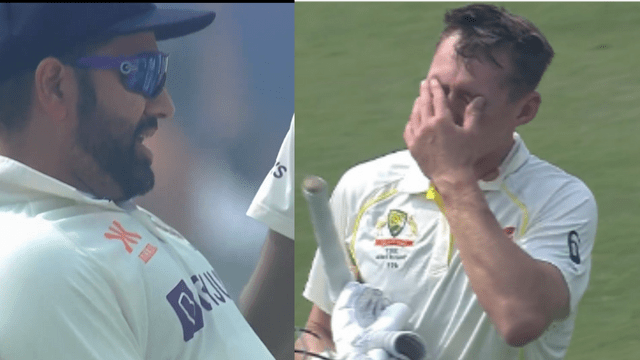 CRICCRANK - 2023-02-17T155250.141 Rohit Sharma overturned the decision by taking DRS, Labushen hit the bat with anger, Rohit celebrated like this