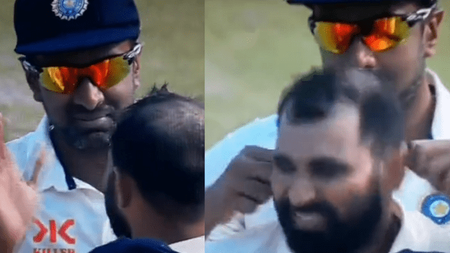 CRICCRANK - 2023-02-17T173434.379 Mohammed Shami ripped apart Nathan Lyon's woes, Ashwin twisted Shami's ears, celebrated in this way