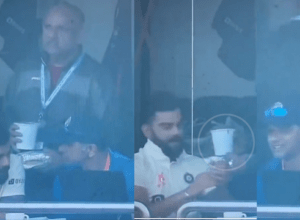 Chhola Bhatura came for Virat Kohli in the live match, Virat saved the clap and Dravid smiled