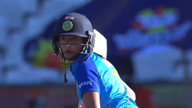 Harmanpreet wreaked havoc with an innings of 52 runs, 87 meter six off Jonassen's ball shook Australia